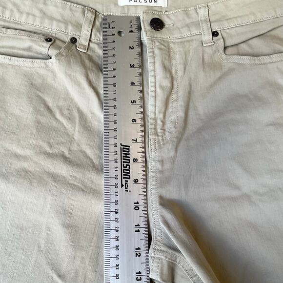 PacSun Men Stacked Skinny Jeans 36x30 Natural Tan Mid Rise Stretch - Picture 5 of 11
